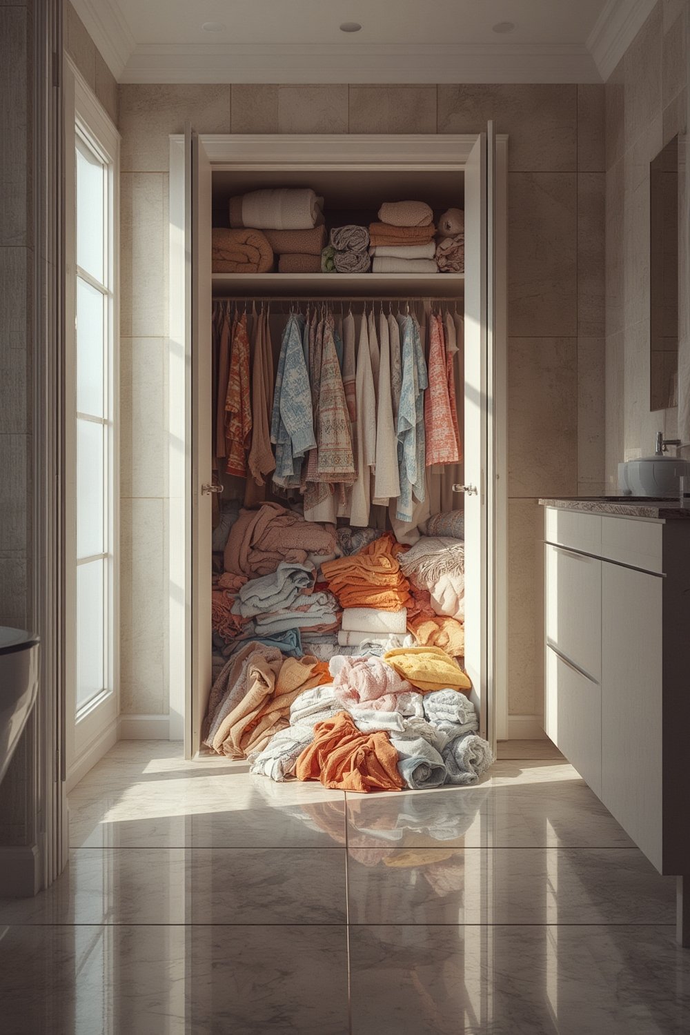 bathroom linen declutter - Illustration 1