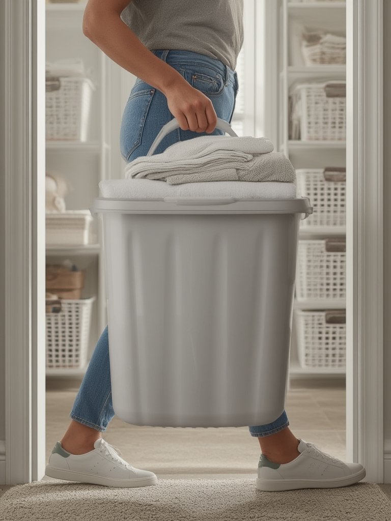 laundry basket in action