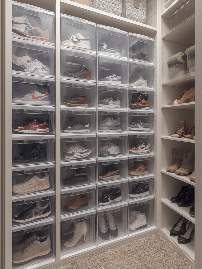 shoe organizers in action